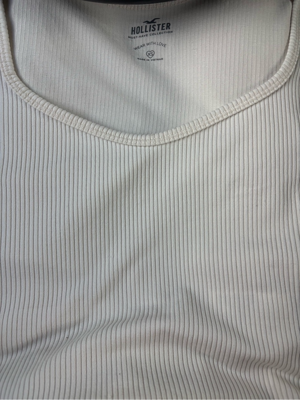Hollister Cream Ribbed crop top
